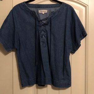Madewell funky denim top